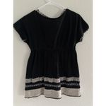BCBG Top Womens Medium Black Cream Babydoll Embroidered Y2K Vintage‎ Preppy Photo 1