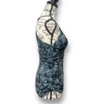 Athleta  XS Black Gray Tie Dye Swim Tankini Top Ruched Crossback Beach Vacation Photo 3