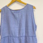 Flax  100% Linen Blue Sleeveless Top Photo 7