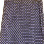 Vintage Blue Geometric Patterned Stretchy Modest Skirt Size L Photo 2