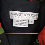 Maggy London Petites‎ Black and Red Floral Top and Skirt Size 6 Photo 7