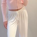 Peppermayo White Casual Lounge Home PJ Pajama Drawstring Pants Joggers Sweatpants Photo 1