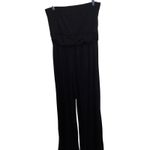 Pink Lily  Black Strapless Wide Leg Jumpsuit Palazzo Pants L Pockets Photo 2