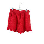Crown & Ivy Red Eyelet Scalloped Shorts Women's Size 8 Photo 1
