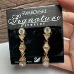 Swavorski Swarovski Crystal Signature Clear & Gold Tone Pierced Dangle Drop Earrings NWT Photo 10