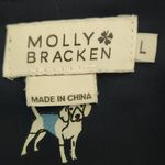 Molly Bracken Semi-Sheer Navy Blue Women's Top with Dog Print Size Large Photo 5
