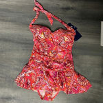 CHAPS  Rouched Front Skirted Swim Dress Photo 2