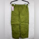 Wild Fable Olive Green Cotton Utility Cargo Skirt XXS Long Midi Pockets D-Ring Photo 4