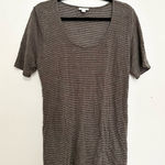 J.Jill  quarter sleeve stripes linen blend top contemporary size small Photo 0