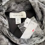 Topshop NWT High Neck Ruched Shimmery Blouse In Gunmetal Metallic Silver 10 Photo 11