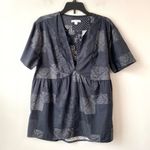 James Perse  V-Neck Patchwork Top Black‎ Combo 1 equals S Photo 2