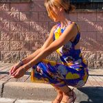 ZARA dress mesh open back violet casual summer vacation wedding party Photo 11