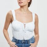 Blue Blush Floral Tie Bodysuit Medium Photo 0