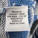 Fresh Produce  Lightweight Sweater XS/S Blue Stripe V Neck Hooded Los Cabos New Photo 2