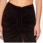 Susana Monaco  Women Medium Black Ruched Front Tie Knit Skirt Grunge Split Front Photo 1