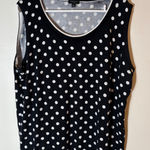 Talbots  Black White Polka Dot Sleeveless Scoop Neck Sweater Size 2X Photo 0