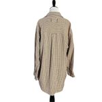Free People  Large Freddie Menswear Oversized Shirt Jacket Shacket Neutral Plaid Photo 4