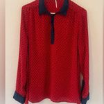 Free People  Horse Print Flowy Half Buttoned
Collared Blouse Flowy Equestrian SM Photo 0