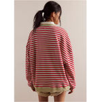 Free People  We the Free Sweatshirt Striped Oversized Crewneck Size Small Photo 1