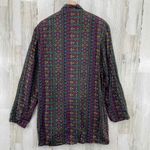 Surya Blazer Jacket Womens Medium Black Purple Rayon Aztec Print Vintage 80s Photo 4