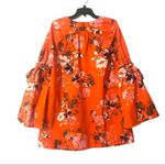 Free People Orange Lover of Mine Cotton Floral Fall Mini Dress Small Photo 1