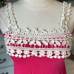 Rue 21 Rimantic Lace Crochet Pink Knit Tank Flowy Womens Small Photo 3