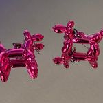 New Metallic Pink balloons Dog earrings Photo 0