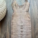 Herve Leger HERVÉ Leger Foil Round Neck Dress Photo 4