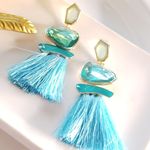 ZARA New!  Bold Blue Tassel Earrings Photo 2