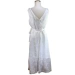 DKNY  | Size 12 | White Chiffon Dot Sleeveless Asymmetrical Midi Wrap Dress Photo 4
