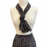 Leslie Fay  Black Skirt with Red and White Accents Matching Scarf Vintage Boss 10 Photo 1