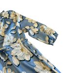 Draper James Kellie Babydoll Dress Blue Magnolia Print Satin Puff Sleeves Small Photo 7