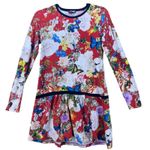 Roberto Cavalli Dress Size M Mini Y2K Boho Floral Butterfly Lemon Persimmon Photo 0