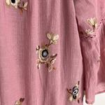 Anthropologie Fig & Flower Pink Dress Embroidered 3/4 Bell Sleeve Boho Sz Small Photo 4