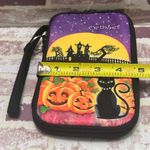 Halloween Themed Wristlet with Cat and Pumpkins Purple Photo 6