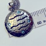 Sterling Silver and Swiss Blue Topaz Necklace and Earrings Set Photo 7