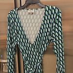 Diane Von Furstenberg 💕DVF x TARGET💕 Long Sleeve Midi Arrow Geo Green Wrap Dress XL Photo 9