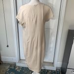 LK Bennett  cream ivory silk twist front midi dress 12 US minimalist quiet luxury Photo 2