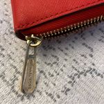 Michael Kors  Long Red Saffiano Leather Three Quarter Zip Wallet w/Gold Hardware Photo 2