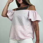 H&M NWOT Off-The-Shoulder Blouse in Light Pink | Size M Photo 1