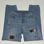 International Concepts, Boyfriend High Rise Leopard Print Accents, Women Size 4P Blue Photo 1