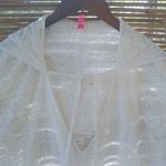Victoria's Secret  XS White Lace Hoodie Swim Cover Up Photo 6