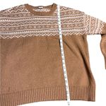 Melrose and Market  Isle Fair Orange & White Crewneck Sweater size Large Photo 10