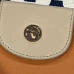 Spartina 449 Spartina Phone Wristlet Wallet Navy Orange Leather Linen Coastal Grandma Photo 1