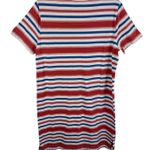 L.L. Bean Signature 100% Cotton Red Blue White Striped T Photo 1