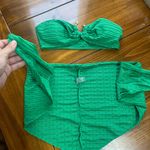 SheIn Green Strapless Bikini Set with Top and tie Bottoms. Size medium Photo 5