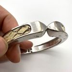 Stella & Dot  Emerson‎ Clamper Bangle Bracelet Snakeskin Silver Tone Statement Photo 2