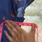 Oasis periwinkle Blue Dress with orange rust Butterfly print small Photo 12