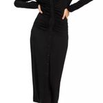 Good American  Good Touch Ruched Midi Dress in Black, Size 1 New w/Tag Photo 11