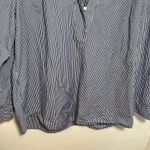 Nautica Split Neck Tunic Top Blue White Stripes Photo 5